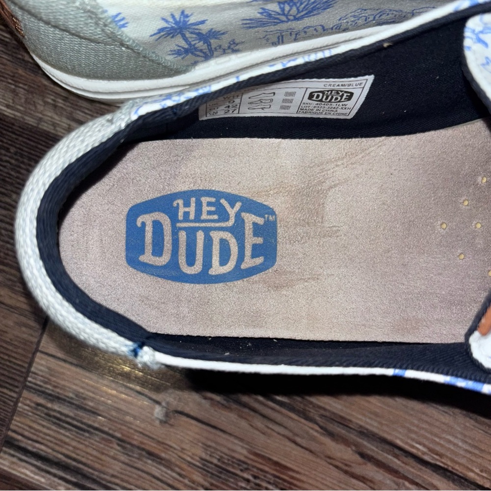 Women's Hey Dudes Wendy Desert In Blue Cream US Size 11 New Western Cactus - Picture 6 of 7